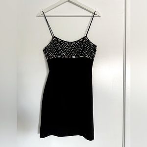 Mini black beaded dress